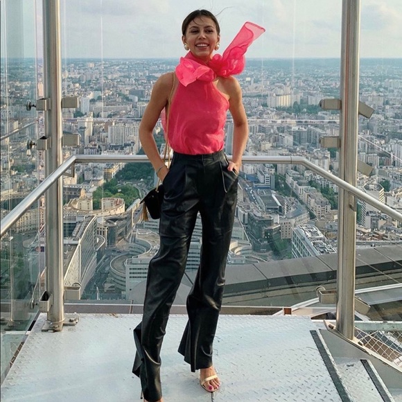 BLOGGERS FAV ZARA SEMI SHEER BLOUSE WITH TIE BOW - Picture 6 of 8